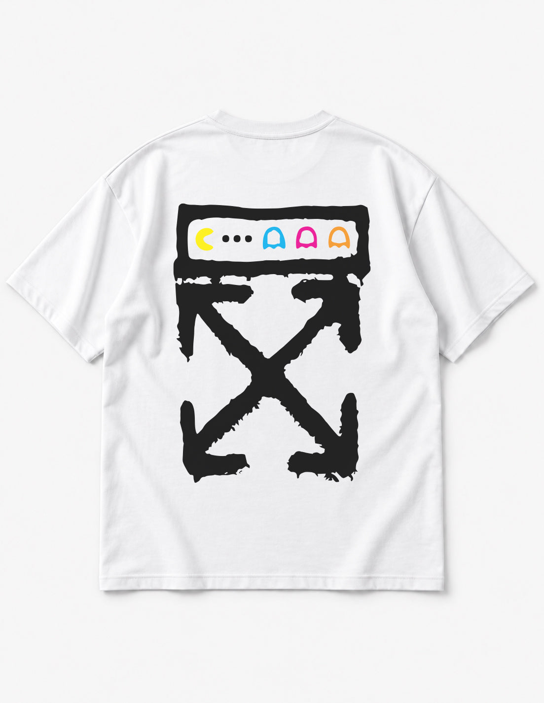 Pac Man White Relaxed Fit T-Shirt