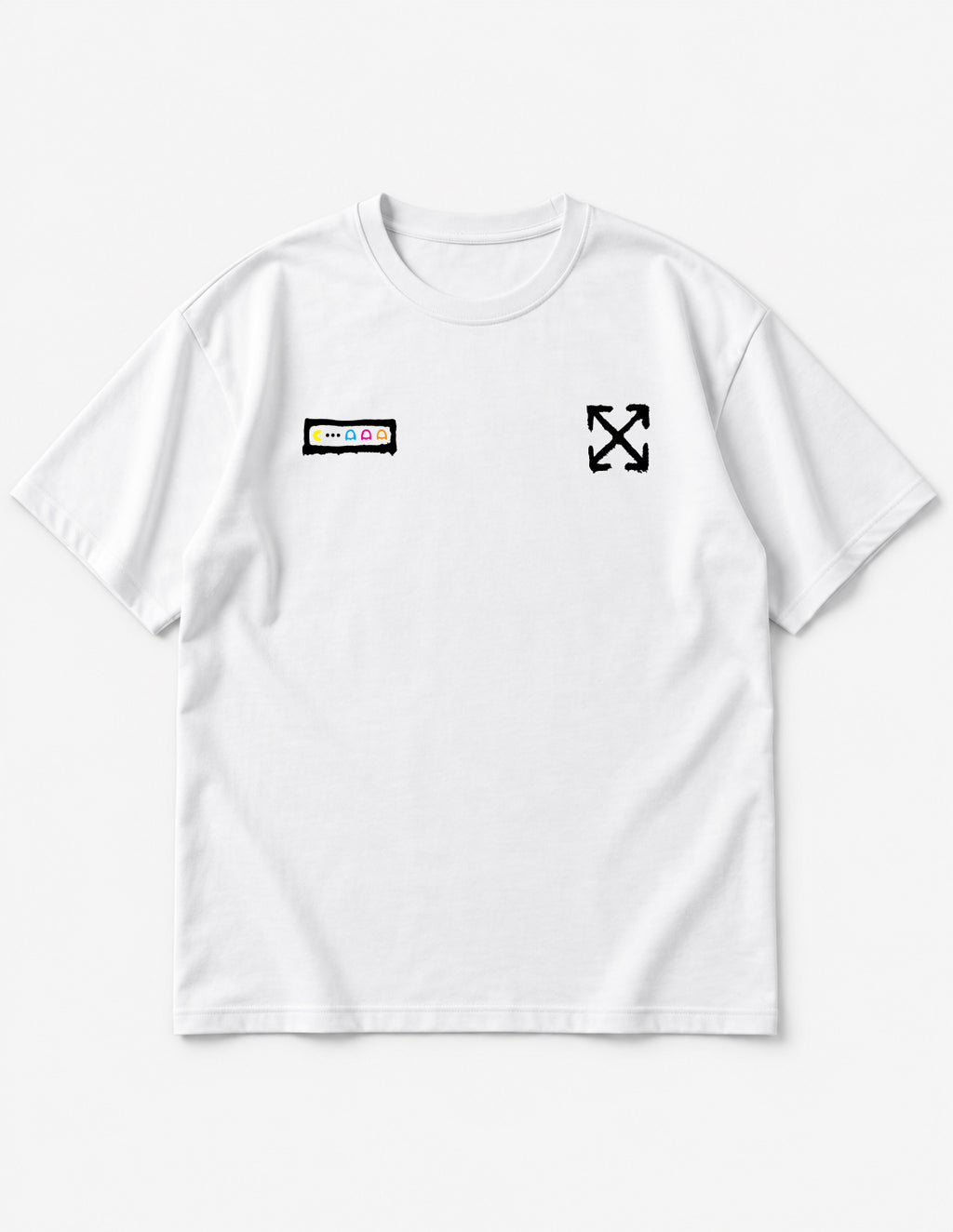 Pac Man White Relaxed Fit T-Shirt